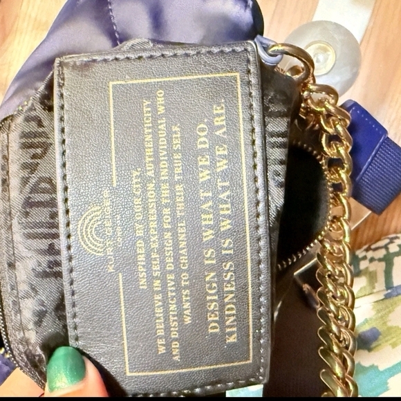 Kurt Geiger Navy Blue Shoulder Bag with Gold Accents - Picture 6 of 7